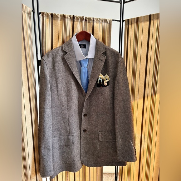 Men’s Herringbone fully lined blazer - Picture 3 of 14